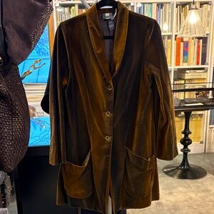 Brown Ombré Velvet Blazer Coat
